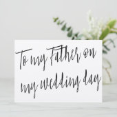シックモダンな"私の結婚式の日に私の父に" カード (スタンド正面)
