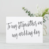 シックモダンな"私の結婚式の日に私の継母に" カード (スタンド正面)
