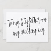 シックモダンな"私の結婚式の日に私の継父に" カード (正面)
