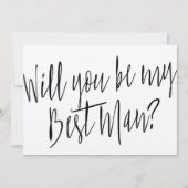 シックモダンな「私の花婿介添人になってくれないか」 招待状 (正面)