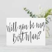 シックモダンな「私の花婿介添人になってくれないか」 招待状 (スタンド正面)