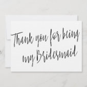 シックモダンな「私の花嫁のメイドになってくれてありがとう」 サンキューカード (正面)