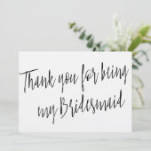 シックモダンな「私の花嫁のメイドになってくれてありがとう」 サンキューカード (スタンド正面)