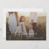 シックモダンな |金ゴールドフォトオーバーレイ家族ニュース シーズンカード (正面)