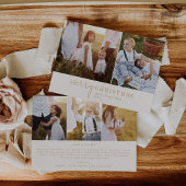 シックモダンな |金ゴールド写真コラージュのクリスマスニュース シーズンカード