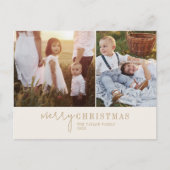 シックモダンな |金ゴールド写真コラージュのクリスマスニュース シーズンポストカード (正面)