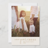 シックモダンな |金ゴールド写真年のレビュー シーズンカード (正面)