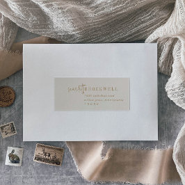 シックモダンな |金ゴールド受信者のゲスト住所 シール