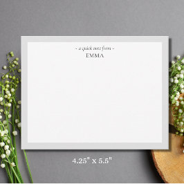 シックモダンな「A Quick Note From」ノートカード ノートカード