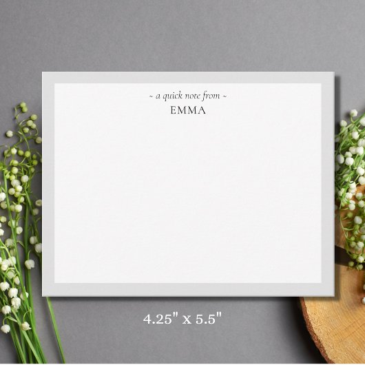 シックモダンな「A Quick Note From」ノートカード ノートカード