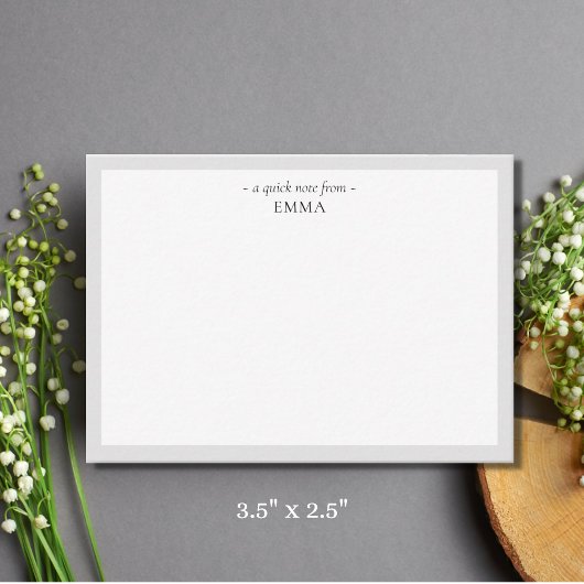 シックモダンな「A Quick Note From」ノートカード ノートカード