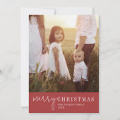 シックモダンな Red Christmas Photo Year in Review シーズンカード (正面)