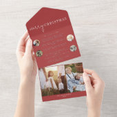 シックモダンな | Red Merry Christmas 数々の Photo オールインワン招待状 (貼ってはがせる)