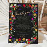 シックモダンなboho明るい野生の花の卒業 サンキューカード<br><div class="desc">Chic Boho Brightワイルドフラワー感謝していのサンキューカードではモダン、あなたの心を持って卒業パーティにエレガントあなたのカラフル心を送りなさい。ピンク、赤、緑、紫の花が咲き乱れインスパイアた野花と水彩素朴な庭園に黒の上に微妙な緑とボホの台本のタイポグラフィを備えモダンた。背面に3枚の写真を追加。</div>