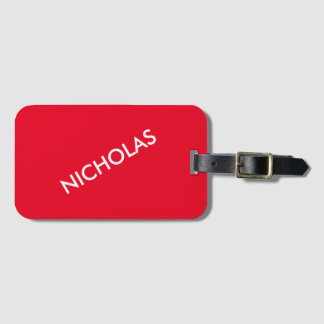 シックモダンに鮮やかな赤とパーソナライズされた名付ける ラゲッジタグ