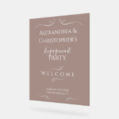 シックモダンの結婚婚約パーティ歓迎 アクリルサイン (傾斜)