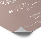 シックモダンの結婚婚約パーティ歓迎 ポスター (角)