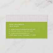 シックモダンアップルグリーン 名刺 (裏面)