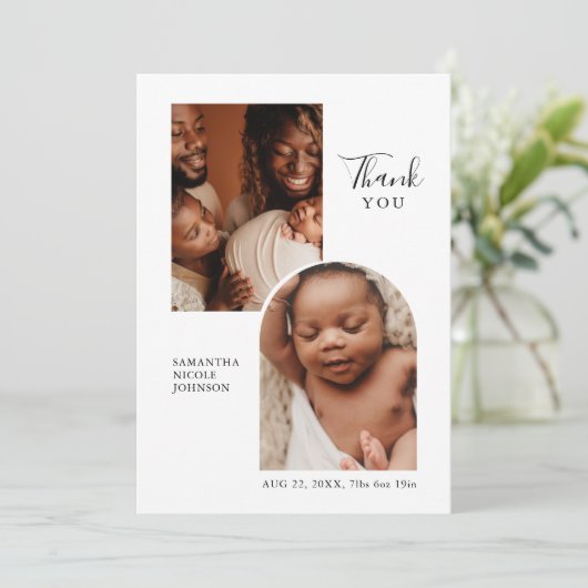 シックモダンアーチインセット2枚のフォトバートアナウンス 案内状 (スタンド正面)