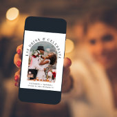 シックモダンアーチフォトウェディングレセプション 招待状