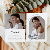 シックモダンアーチフォト卒業 案内状