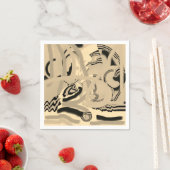 シックモダンアートトゥーペブラックカクテル紙ナプキンス スタンダードカクテルナプキン (インサイチュ)