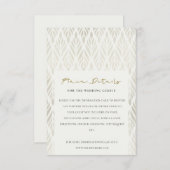 シックモダンアールデコシルバーアイボリー結婚ズ詳細 エンクロージャーカード (正面/裏面)