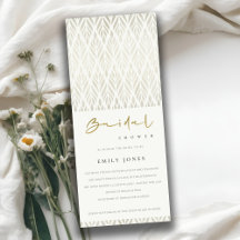 シックモダンアールデコホワイトシルバーブライダルシャワー