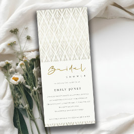シックモダンアールデコホワイトシルバーブライダルシャワー 招待状