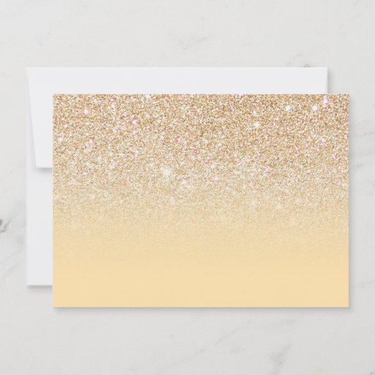シックモダンイエロー金ゴールドグリッターグラデーション サンキューカード (裏面)