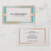 シックモダンインテリアデコレータターコイズ 名刺 (正面/裏面)