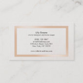 シックモダンインテリアデコレータターコイズ 名刺 (裏面)