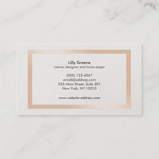 シックモダンインテリアデコレータターコイズ 名刺 (裏面)