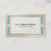 シックモダンインテリアデコレータターコイズ 名刺 (正面)