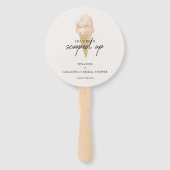 シックモダンウォーターカラーアイスクリームブライダルシャワー ハンドファン (正面)