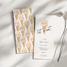 シックモダンウォーターカラーアイスクリームブライダルシャワー メニュー