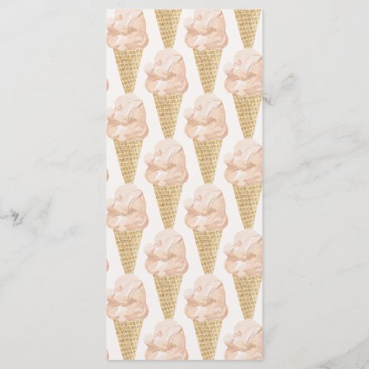 シックモダンウォーターカラーアイスクリームブライダルシャワー メニュー (裏面)