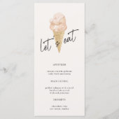 シックモダンウォーターカラーアイスクリームブライダルシャワー メニュー (正面)