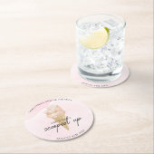シックモダンウォーターカラーアイスクリームブライダルシャワー ラウンドペーパーコースター (インサイチュ)
