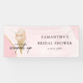 シックモダンウォーターカラーアイスクリームブライダルシャワー 横断幕 (横)