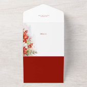 シックモダンウォーターカラークリスマスボタニカルフォト オールインワン招待状 (外側)