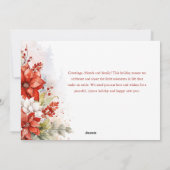 シックモダンウォーターカラークリスマスボタニカルフォト シーズンカード (裏面)