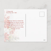 シックモダンウォーターカラークリスマスボタニカルフォト シーズンポストカード (裏面)