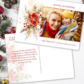 シックモダンウォーターカラークリスマスボタニカルフォト シーズンポストカード