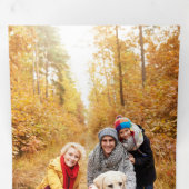 シックモダンウォーターカラークリスマスボタニカルフォト 三つ折りクリスマスカード (内部最初)