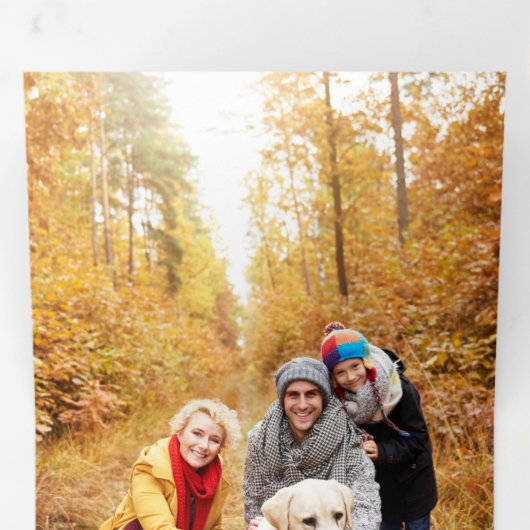 シックモダンウォーターカラークリスマスボタニカルフォト 三つ折りクリスマスカード (内部最初)