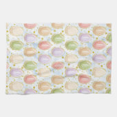 シックモダンウォーターカラーグリッターイースターエッグ キッチンタオル (横)