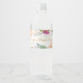シックモダンウォーターカラーフローラベビーブライダルシャワー ペットボトルラベル (正面)