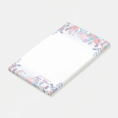 シックモダンウォーターカラーブルーアジサイフローラ ポストイット (アングル)