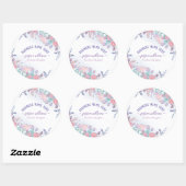 シックモダンウォーターカラーブルーアジサイフローラ ラウンドシール (シート)